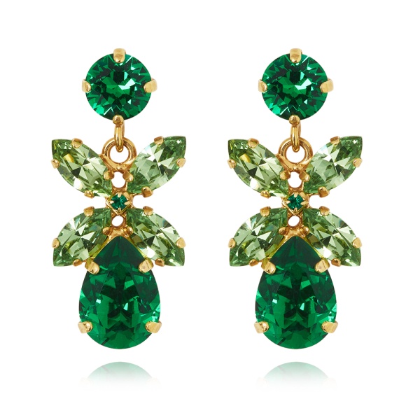 Caroline Svedbom Gold Mini Dione Earrings - Majestic Green Combo